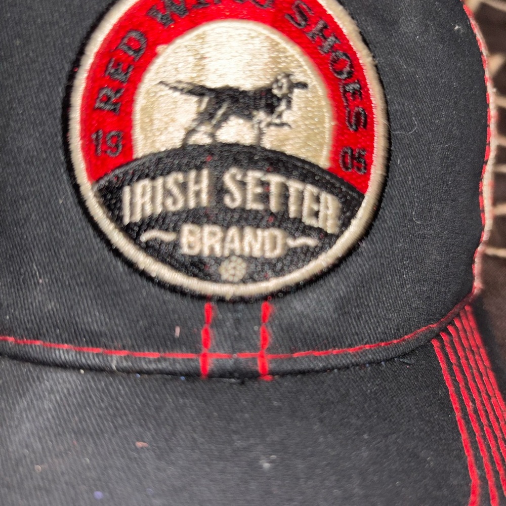 Irish Setter Black Cap with Red Accents and Embroidered Patch